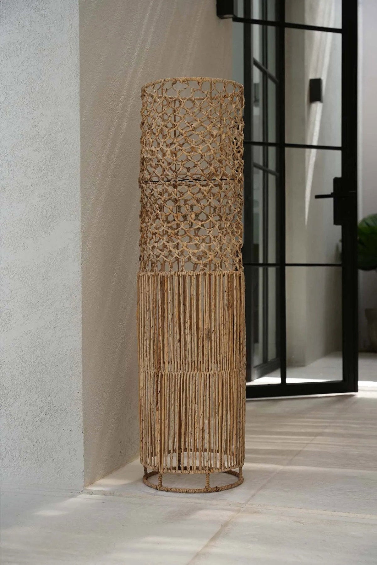 Takuhanki Banana Leaf Pendant Light – Natural, Extra Large – full product view in a bright interior