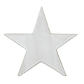 Front view of an off-white five-point star decoration with a broad plain face and softly rounded tan edges.