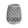 Taperlattice Lantern against a white background, showing its open top, tapered sides and pale mottled diamond lattice.