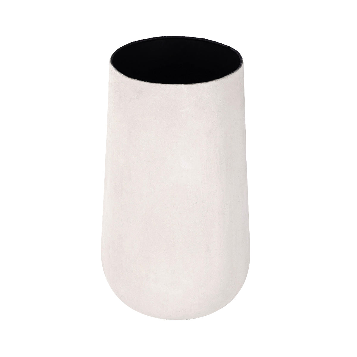 Terrane planter viewed from a higher angle, showing the wide opening and contrasting black interior.
