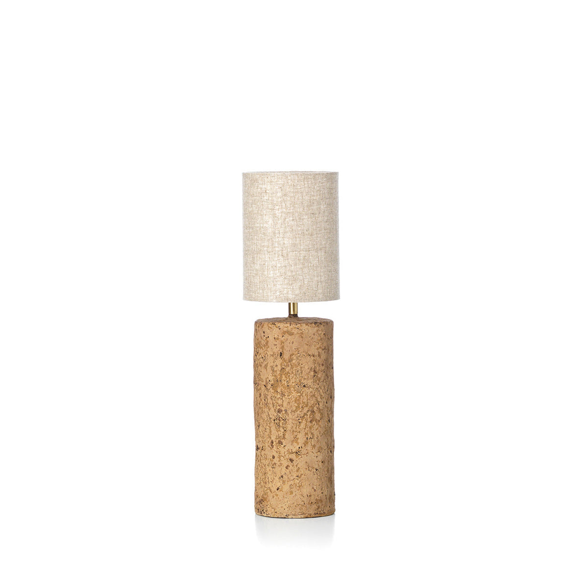 Totem Papier-Mâché Table Lamp – Mud, Small — front complete lamp view