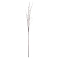 Full view of a dark-brown artificial twig spray with a long straight lower stem and slender curling branches against white.