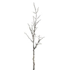 Tall artificial twig stem on a white background, with a thick textured lower section and fine bare branches reaching upwards.