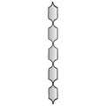 Full front view of the wall mirror with five pointed reflective panels and curved black links on a white background.
