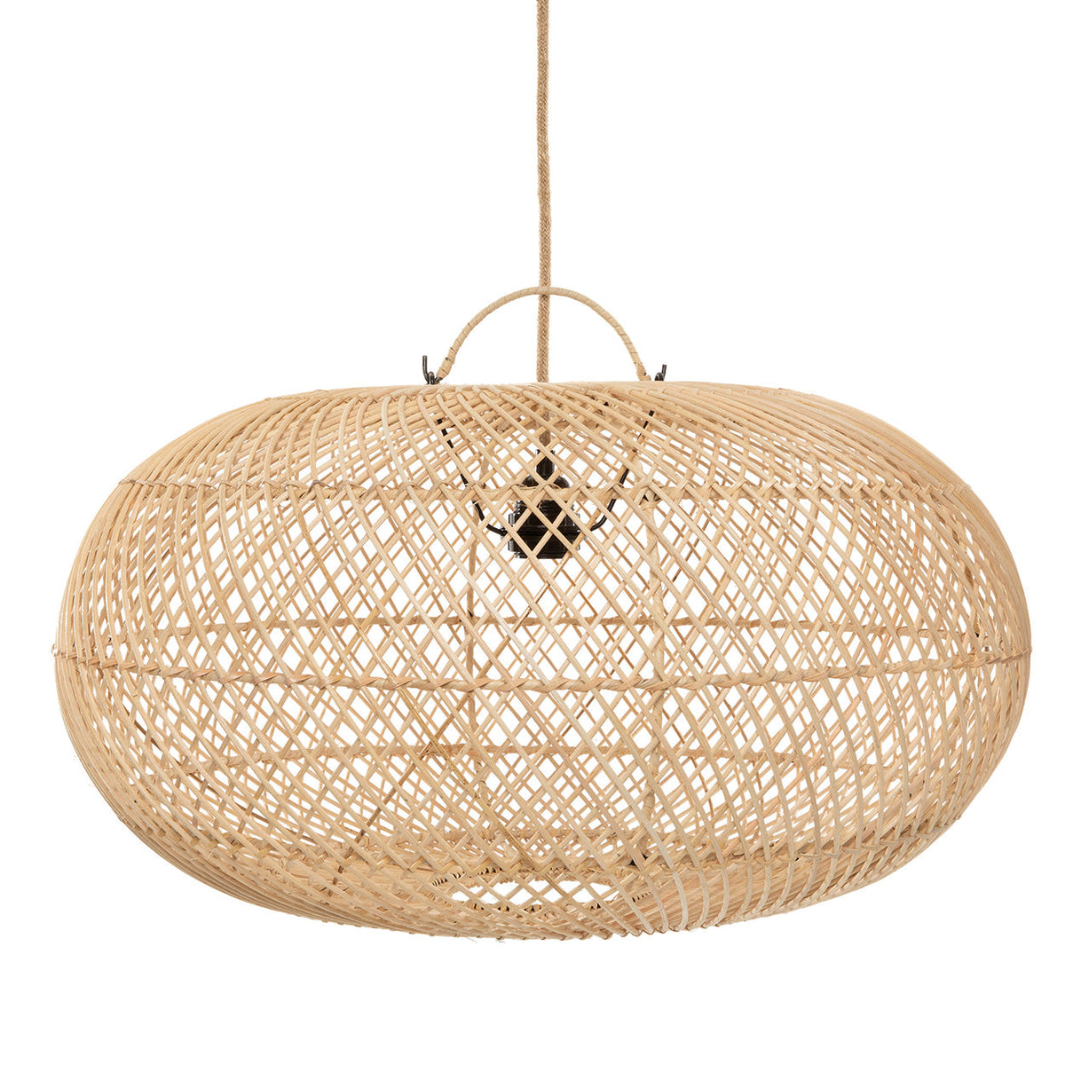 Wholly Rattan Pendant Light – Natural, Large – product view