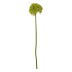 Green artificial flower stem shown in full against white, with a rounded starfloret head and long slender stem.
