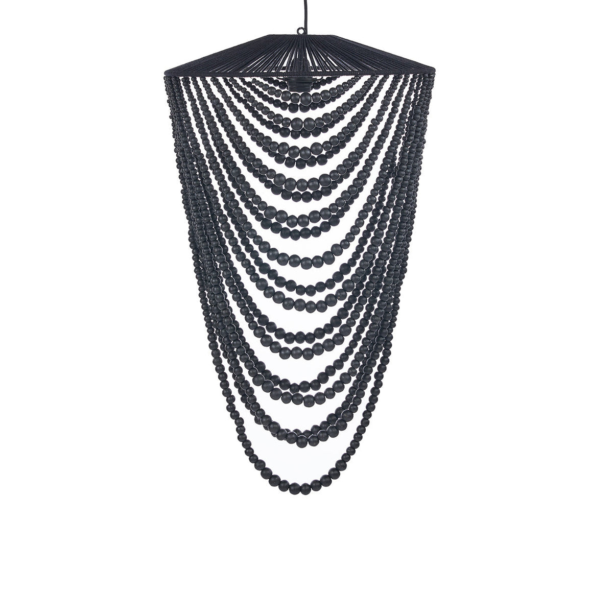 Wooden Bead Chandelier – Black, Large – product view